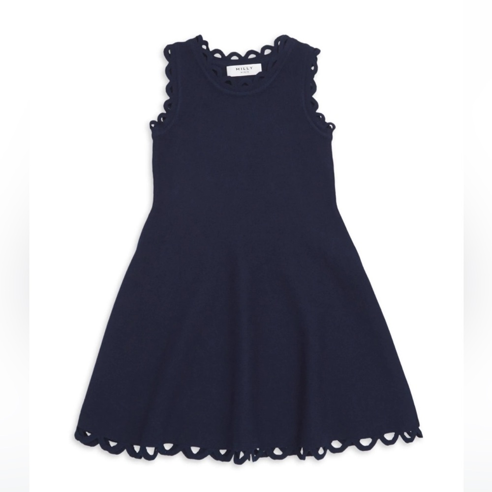 NWT Milly Minis Black Eyelet Flare Dress